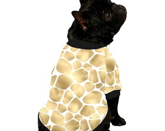 Sweatshirt pour chiens imprimé Giraffe classique, imprimé animal, vêtements pour chiens, cadeau pour chiens, costume d'Halloween