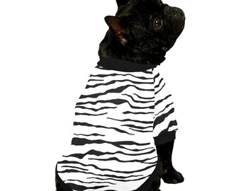 Fuzzy warm buttoned dog sweatshirt Zebra print, dog sweater, dog clothes, Gift, 6 sizes XS to 2XL, animal print, Halloween costume