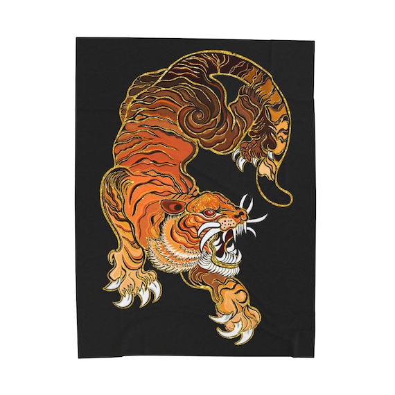Velveteen Plush Blanket Tiger by Maru Homage to Chinese Art Tiger Blanket Tiger Throw Cat Lovers Blanket for Kids Blanket for Baby Etsy Canada
