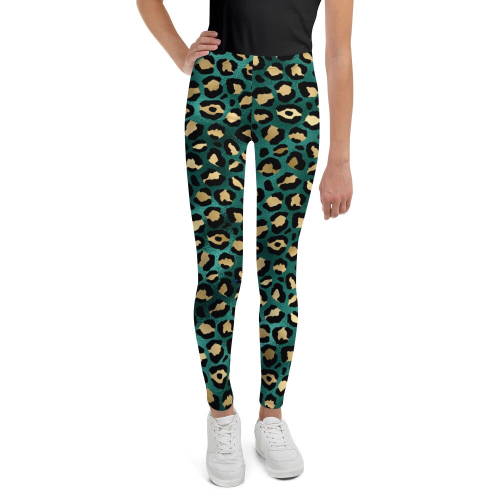 Youth Leggings Leopard Print Workout 