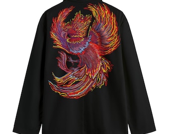 Men's Casual Blazer, Phoenix rising from the ashes by Maru, Phoenix Blazer, immortal bird Blazer, born again Blazer, Mythical creature