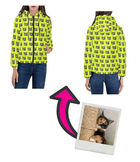 Buy Custom Photo Padded Hooded Jacket for Women Personalized Puffer Jacket Custom Design Your Own Jacket Add Photo Logo Art Custom Gift Online in India Etsy