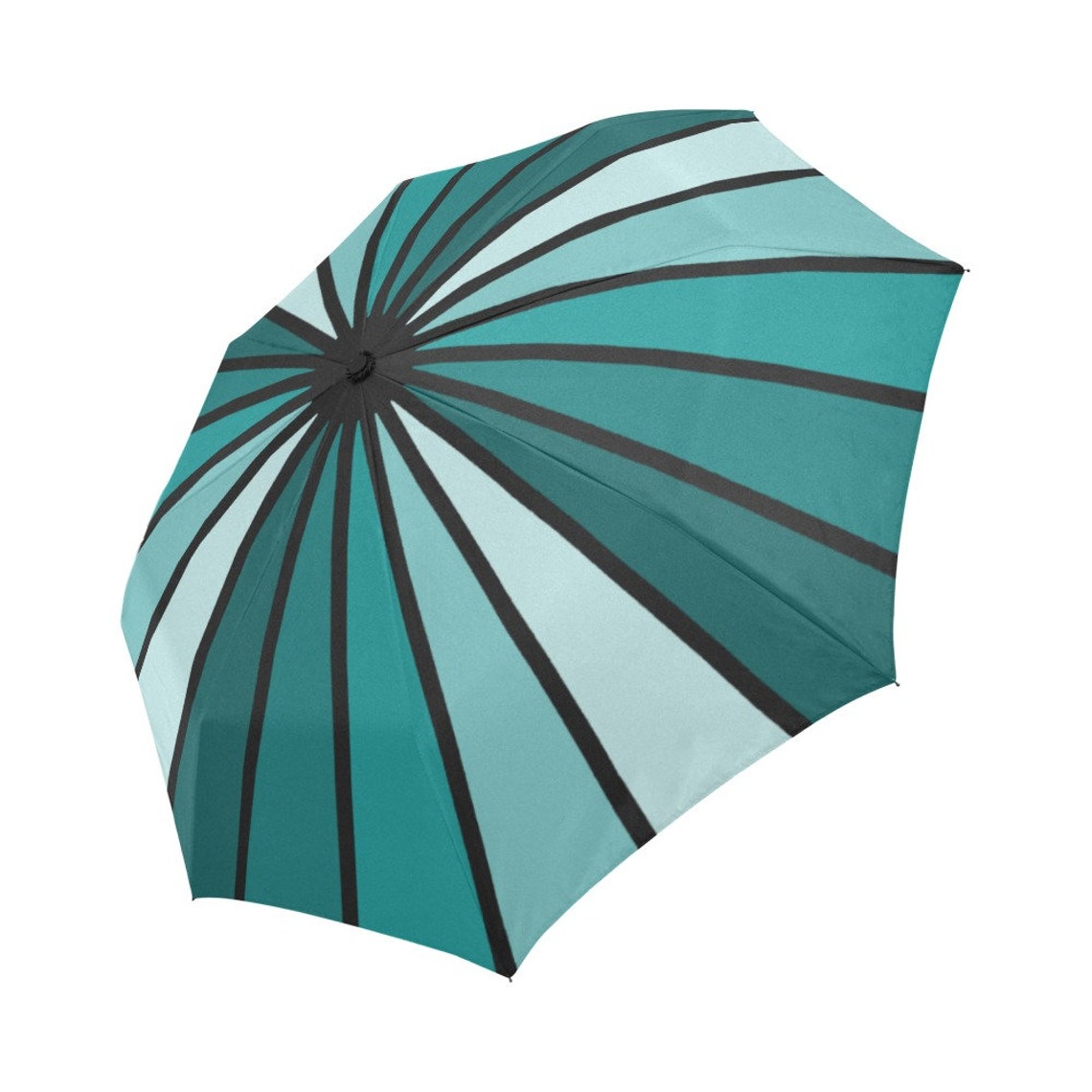 Automatic Foldable Umbrella Shades of Teal Spectrum Gift Etsy