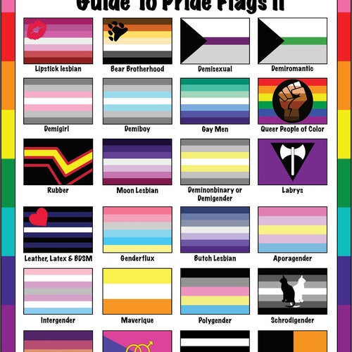 Love is Love Guide to Pride Flags LGBTQ Flags Rainbow - Etsy Australia