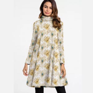 Peacock Print Dress Etsy