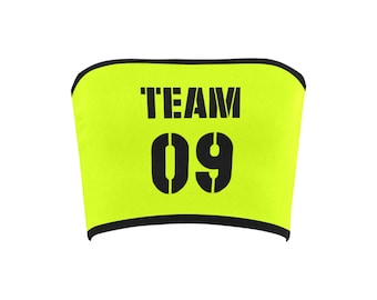 Individuelles Team Bandeau Top, Personalisiertes Tube Top, Sport Uniform, individuelles Design Dein eigenes Bandeau Top, add Team, Name, Nummer, individuelles Geschenk