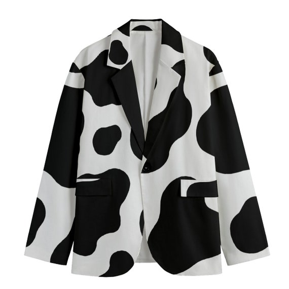 Cow clearance print blazer