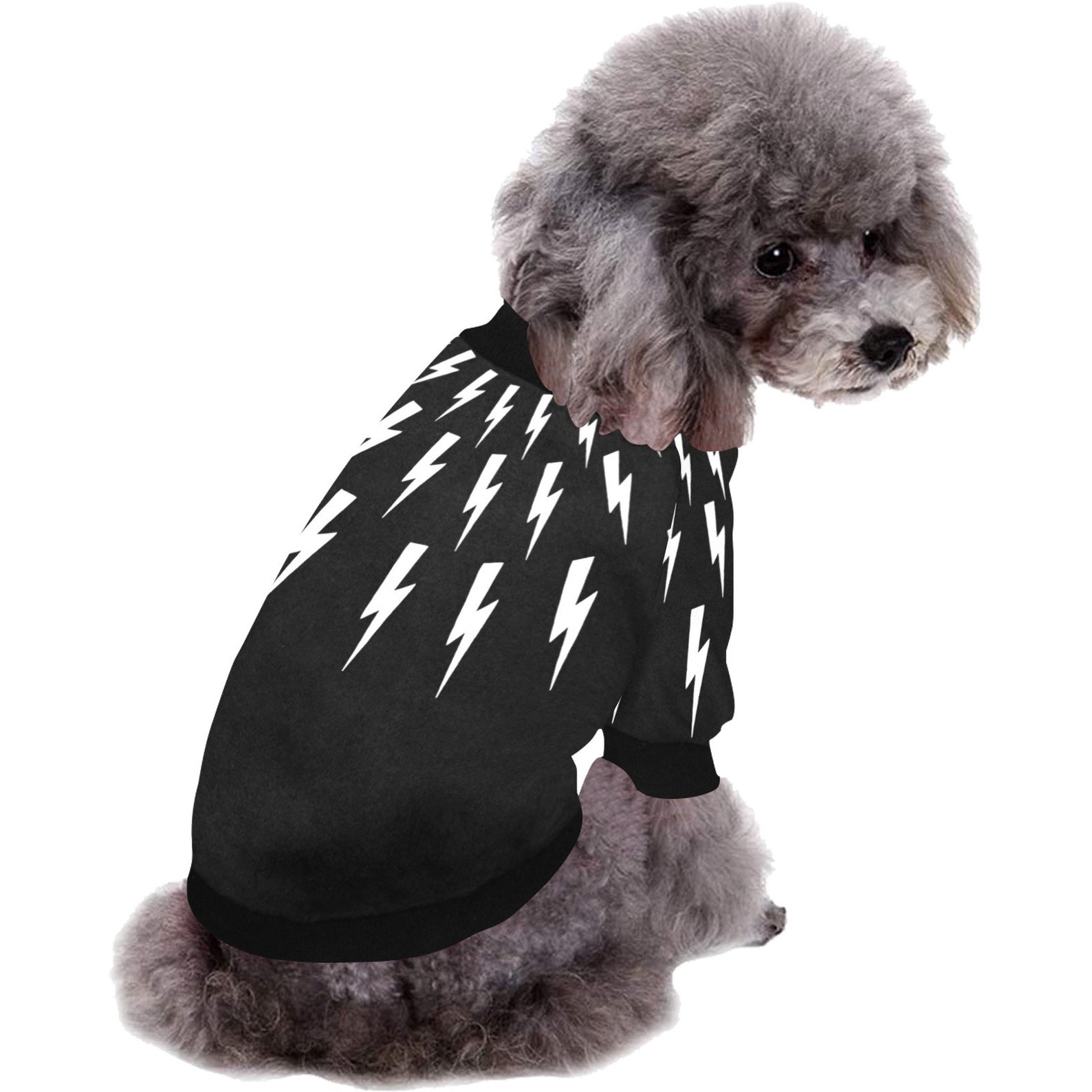 Maglietta Per Cani Lightning Bolts, Parodia David Sweater, Cotone, Varie Taglie (Nero) - 6