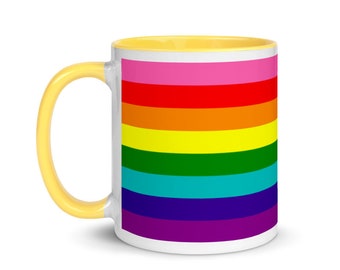 Mug with Color Inside Love is Love LGBTQ flag, rainbow flag, pride flag, gift, gift for her, gift for him, gift for them