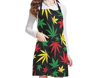 N/A Fully Adjustable Apron Jamaican Flag Art Unisex Printed Kitchen Aprons Chef Aprons