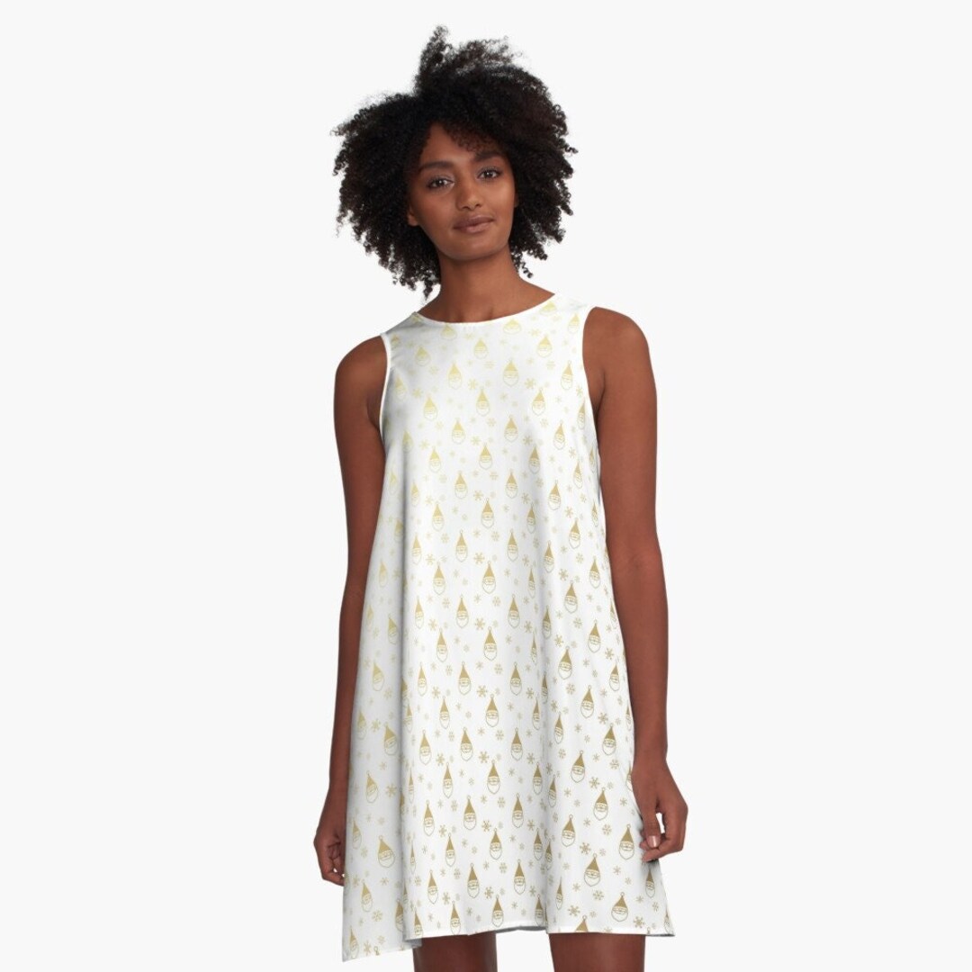Flattering A line Dress Happy Holidays Merry Christmas Winter New Year Santa Loose Dress Gift Flowy Dress Made in the USA Etsy UK