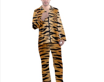 Tiger Satin Pajama Set for the Family Tiger Print Pajamas Tiger Pajamas Set Tiger Pjs Tiger Sleepwear Animal Print PJ Set Animal Lovers Etsy Canada