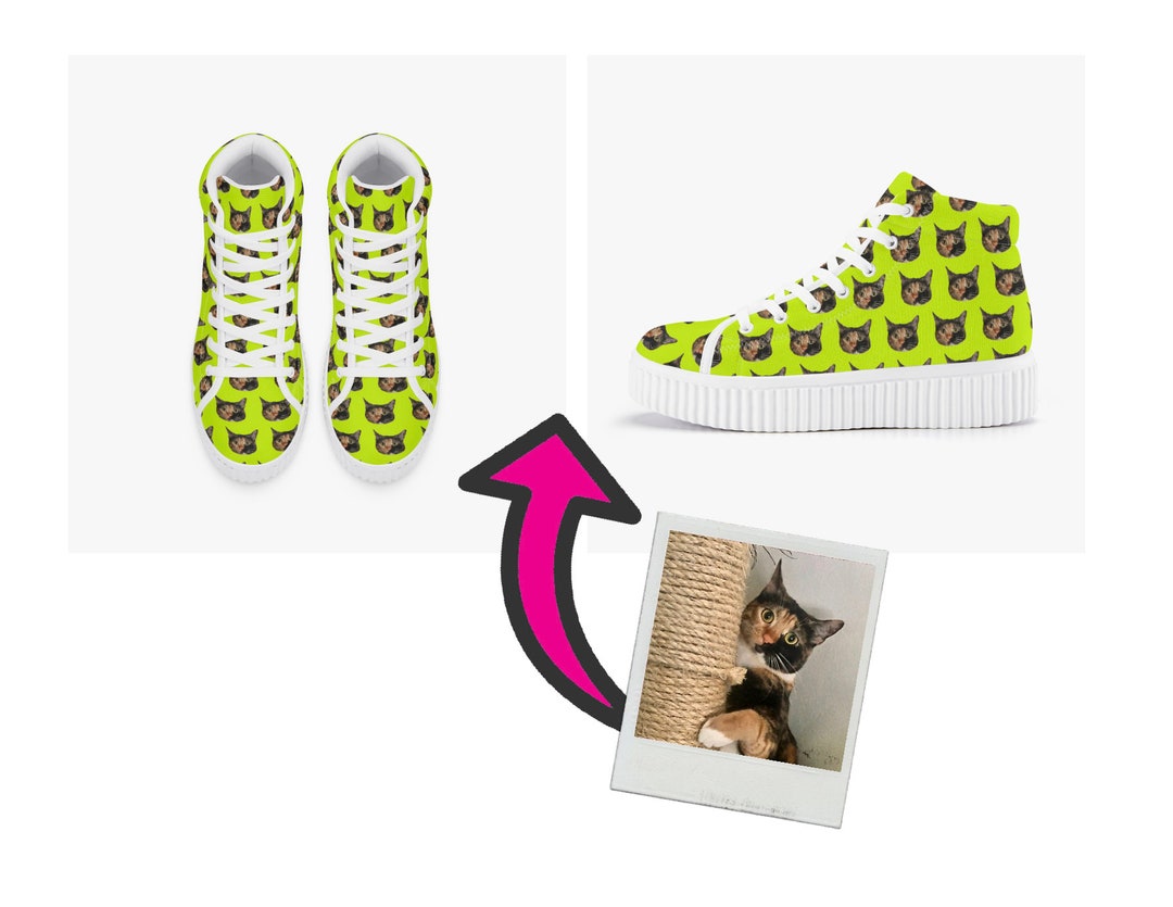 Custom Photo High Top Platform Sneakers for Women Etsy