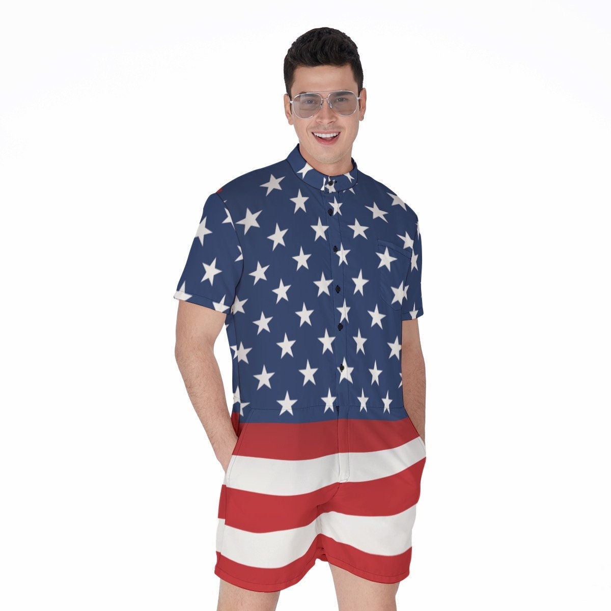 American flag sales romper for men