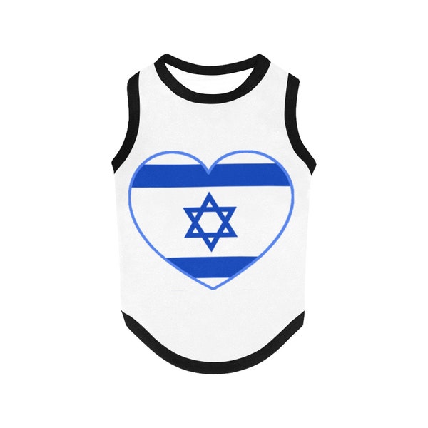 J'aime la chemise pour chien Israël, drapeau israélien, t-shirt pour chien, cadeau pour chien, débardeur pour chien, chemise pour chien, vêtements pour chien, vêtements pour chien, I stand with Israel, cadeau