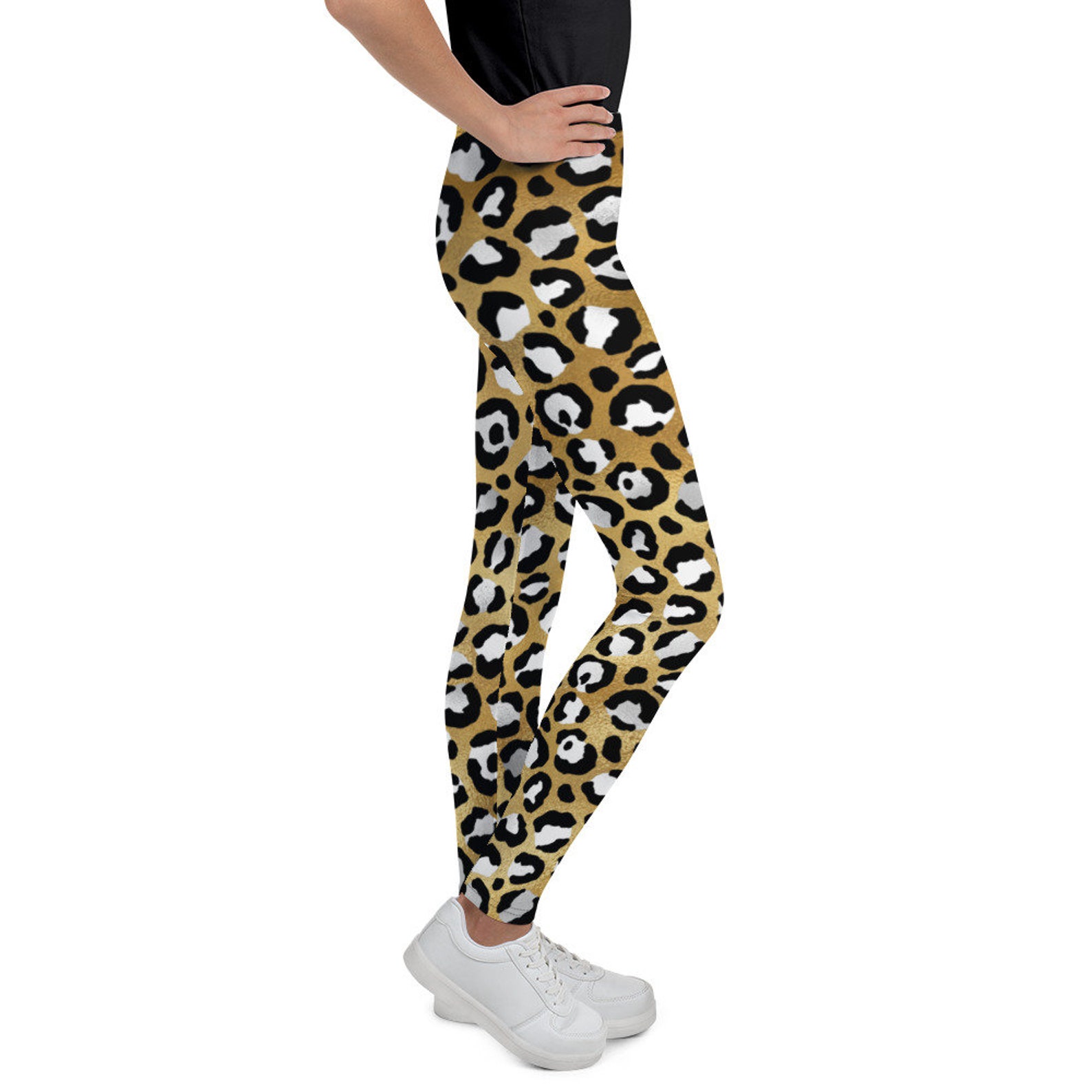 Youth Leggings Leopard Print Workout Apparel Animal Print Etsy