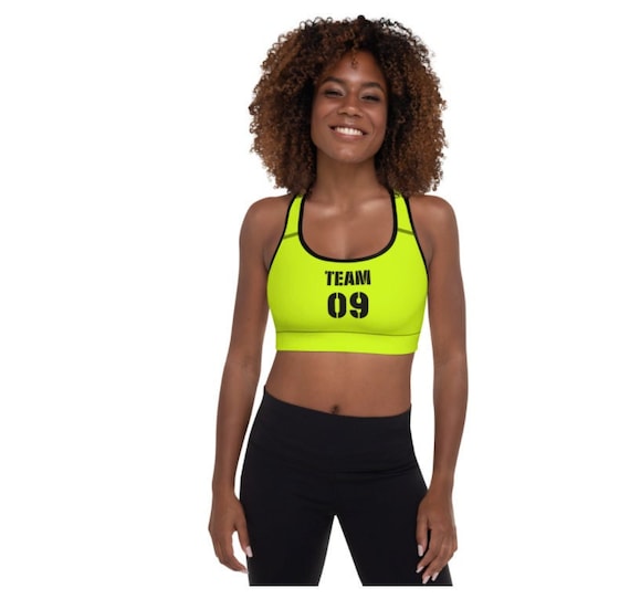 Custom Team Premium Padded Sports Bra, Personalized Sports Bra