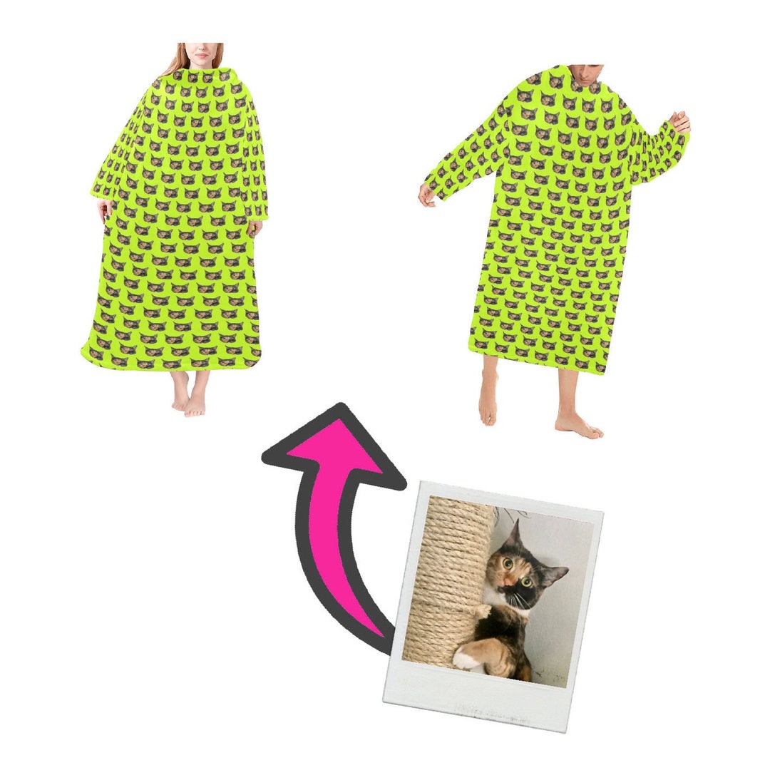 Custom Photo Wearable Blanket for Adults, Personalized Wearable Blanket