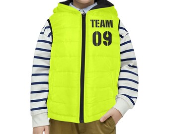 Custom Team Padded Hooded Vest for Kids 