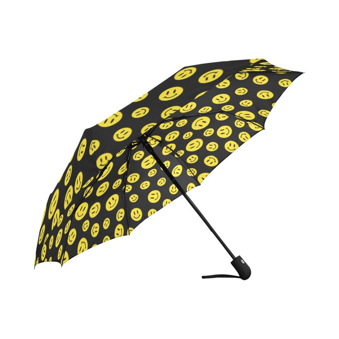 Automatic Foldable Umbrella Happiness Yellow Happy faces | Etsy