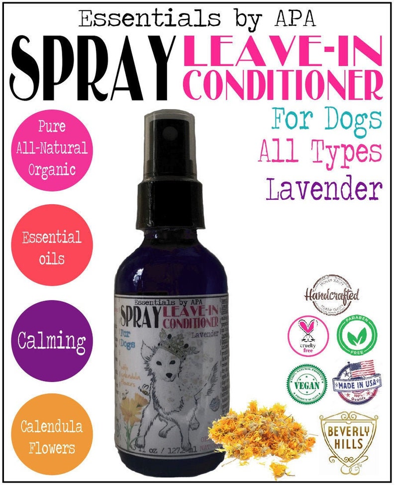 Leavein Conditioner Spray for Dogs Organic Lavender Etsy