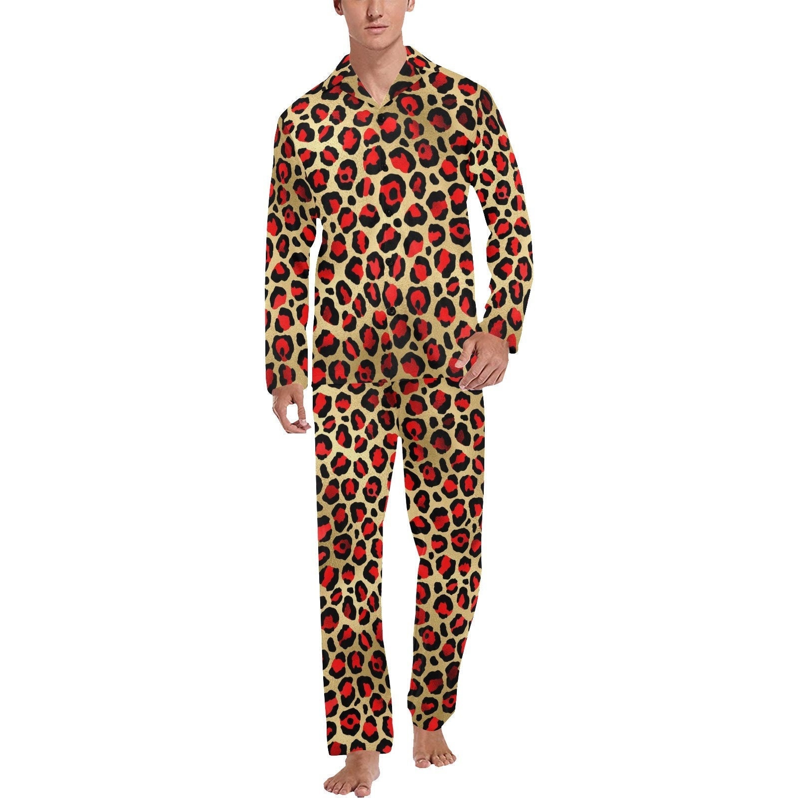 men's leopard print pajamas