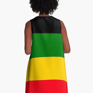 Flattering A-line Dress, Rasta, Rastafari, Jamaica, Rastafarian, Flag ...