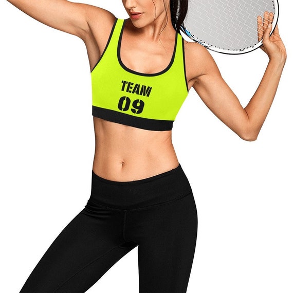 Custom Printed Strappy Back Sport Bra, Sports Team Apparel