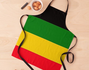 Rasta flag Apron, Rastafari, Jamaica, Rastafarian, Reggae, Ethiopia, Gift, Made in the USA