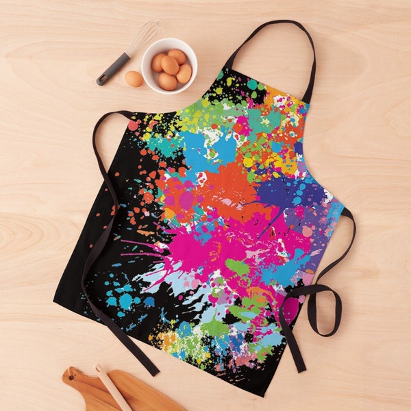 Artist Apron, Artistic Apron, Splash of colors, Paint splatter, Homage to Maru my mum, Gift for Art lovers, Gift, Made in the USA