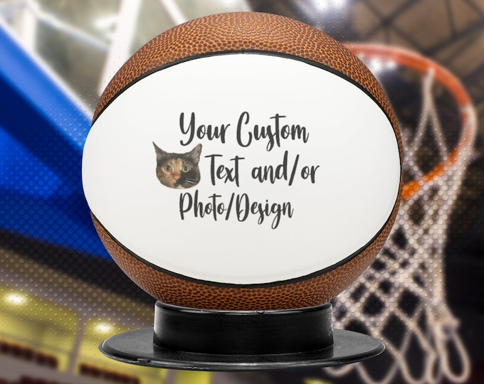 Custom MINI Basketball 1 panel, Personalized Basketball, Basketball Gift, Photo Ball, Basketball Coach Gift, Senior Gifts, Team Awards, USA