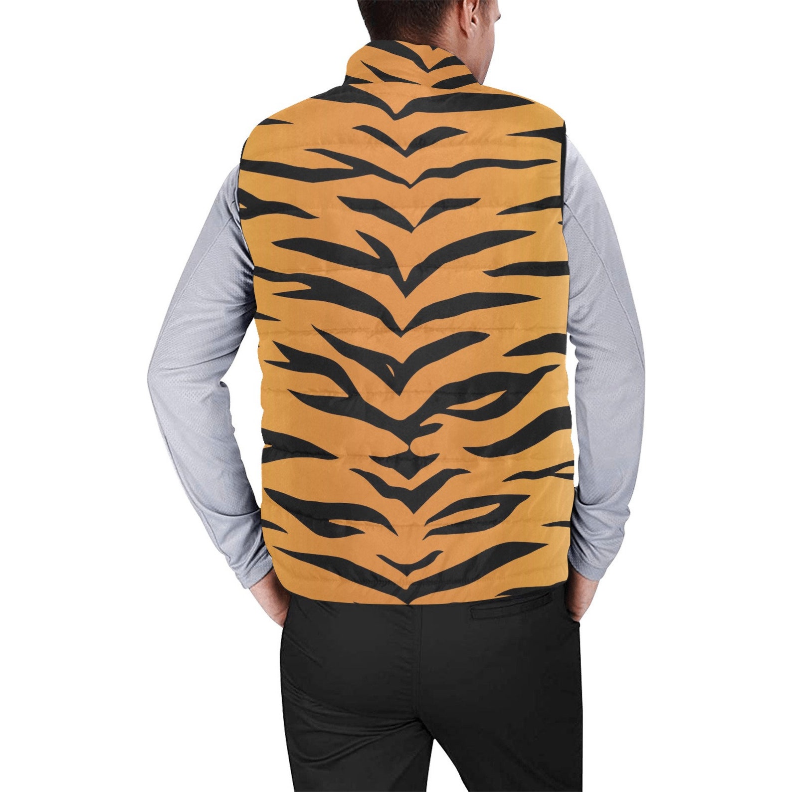 Padded Vest for Men Tiger Print Animal Print Puffer Vest Etsy