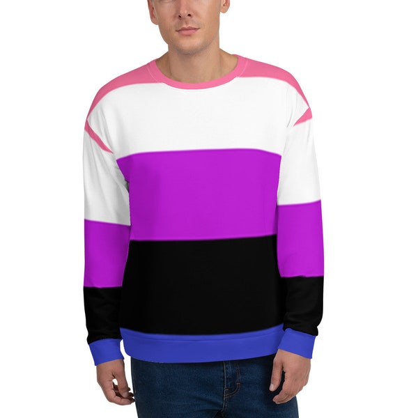 Love is Love Genderfluid Pride Flag par JJ Poole 2012 Fashion Unisex Sweatshirt 7 Sizes XS to 3X, Gift, All over print