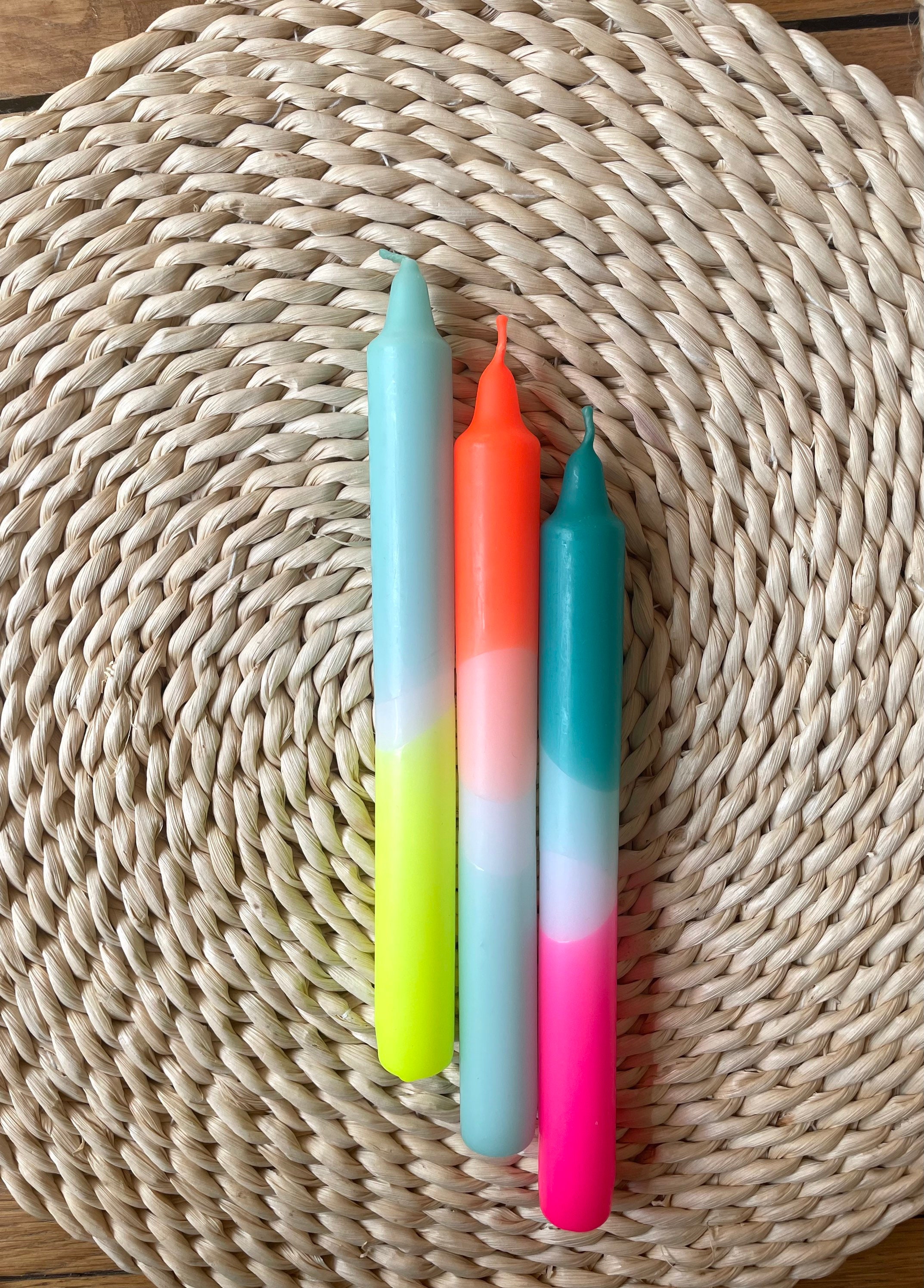 Bougies en Paraffine Néon Vert d'eau