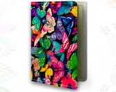 Butterflies Passport Cover Wallet for documents Leather cover Tourist passport Graduation gift Anniversary gift Colourful Case