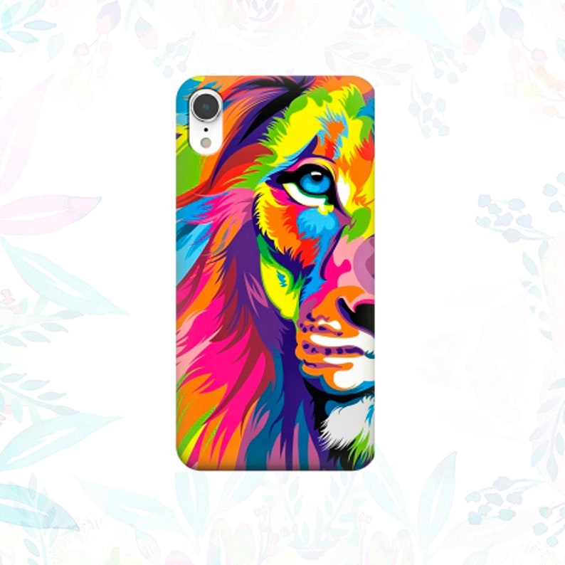 Color lion Case iPhone X XS XR iPhone 12 iPhone 8 Plus Samsung S6 Samsung Note 20 Note 9 Note 10 Plus Samsung S10 Samsung S9 Protective case