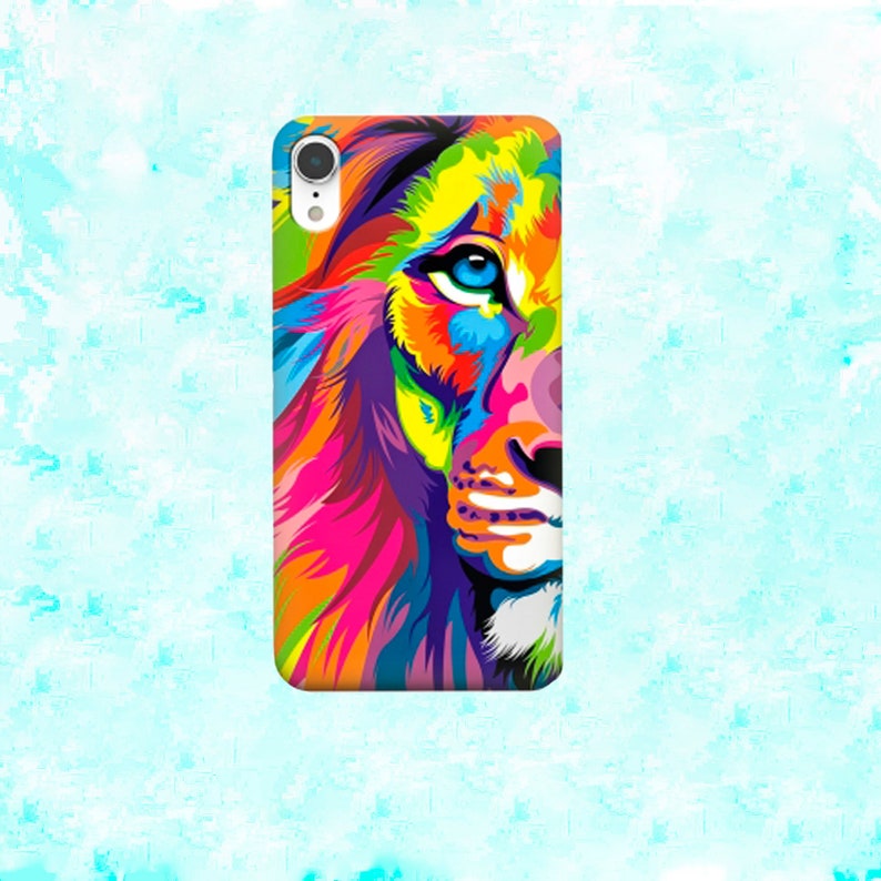 Color lion Case iPhone X XS XR iPhone 12 iPhone 8 Plus Samsung S6 Samsung Note 20 Note 9 Note 10 Plus Samsung S10 Samsung S9 Protective case