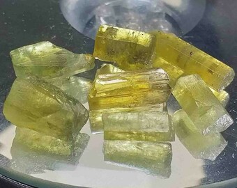 Rare Fully Terminated Untreated Bicolor Heliodor & Green Var For Wire Wrapping Orgone From Vietnam Beryl Crystals Collection