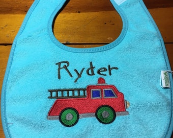 Embroidered baby bib personalized