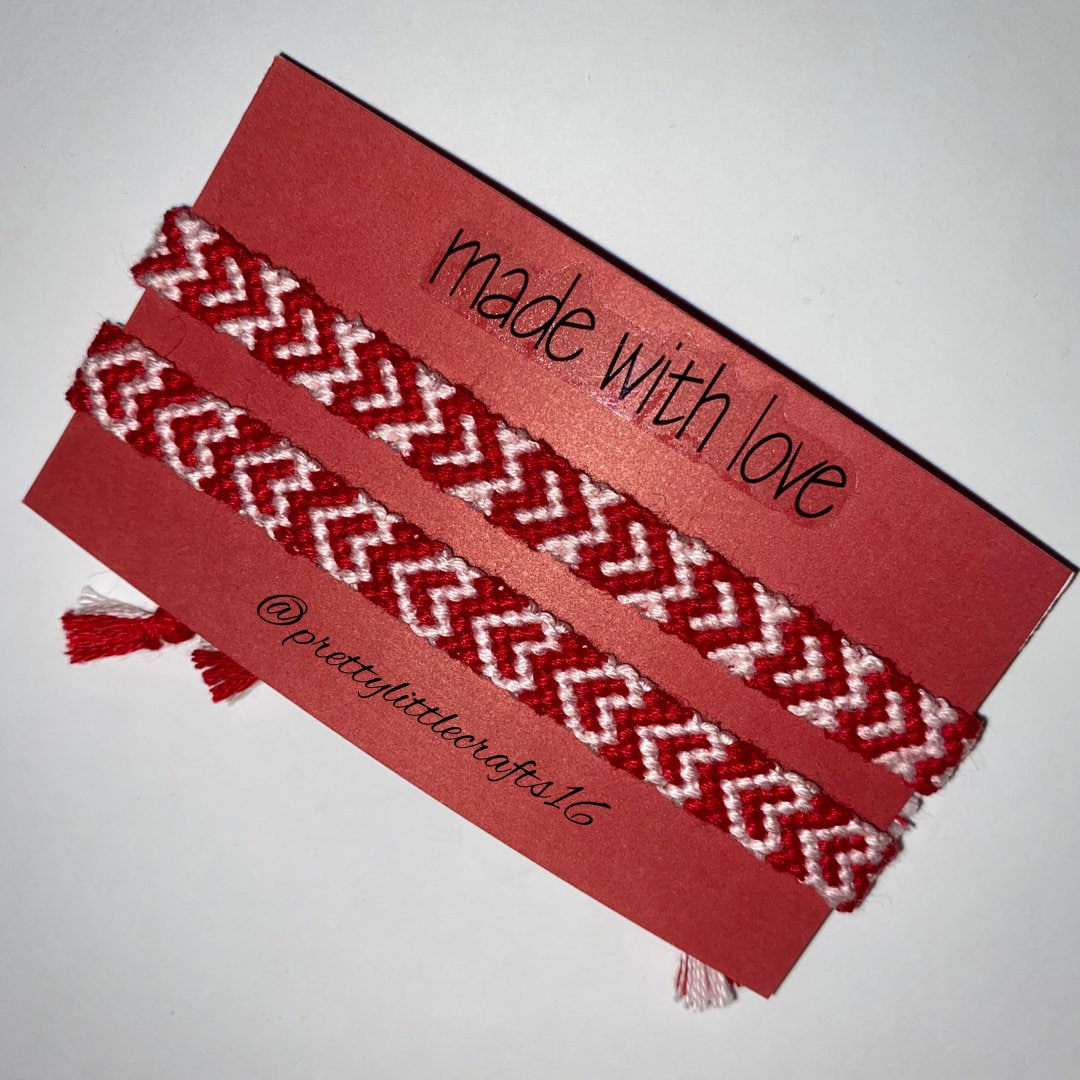 Couples Matching Friendship Bracelets, Customizable Heart Bracelets