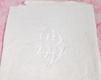 vintage French linens,  French monogram,  vintage fabric bundle