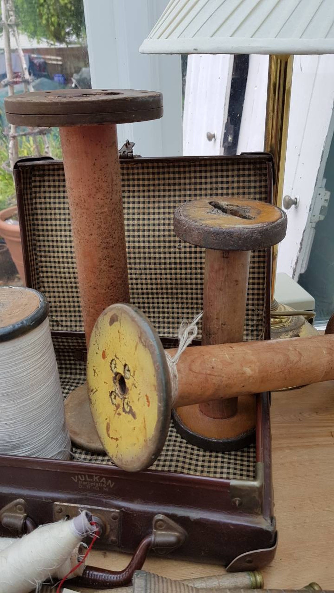 Large vintage bobbin spools vintage wood bobbin bobbins Etsy