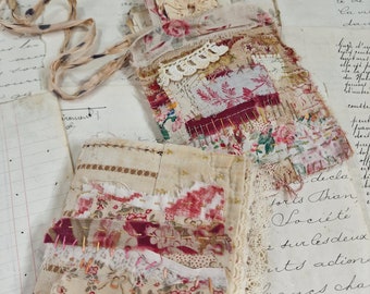 handmade bag and journal , little journal,  journal kit,