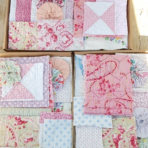 Old and vintage quilting scrap bundles, vintage quilting bundle