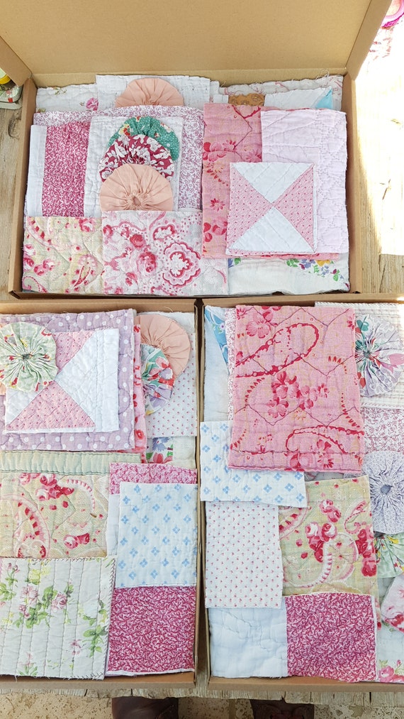 Old and Vintage Quilting Scrap Bundles Vintage Quilting Etsy UK