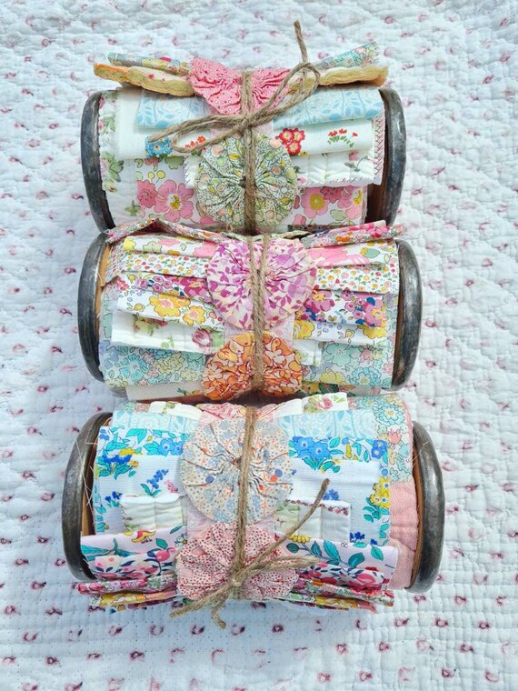 Vintage Bobbins Wrapped With Beautiful Liberty Fabrics French - Etsy