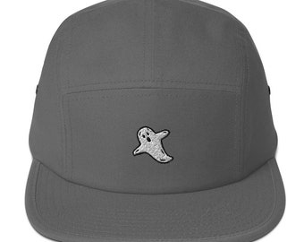 5 Panel Camp Hat - A Friendly Ghost | Embroidered to Order | Low Profile and Soft Structured 100% Cotton Cap