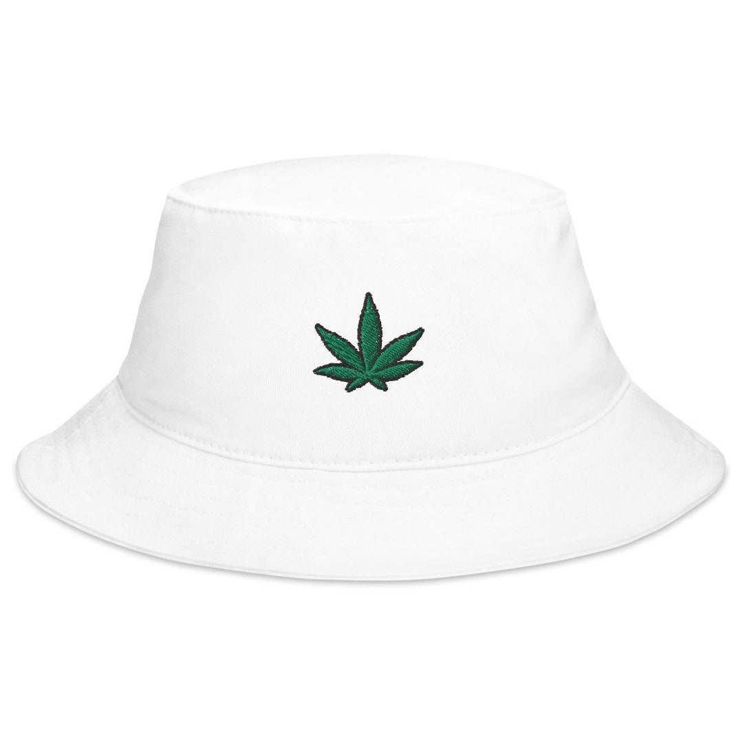 Bucket Hat Go Green 420 Embroidered to Order 100% Cotton Twill Black White  Fishing Summer Hat for Men and Women 