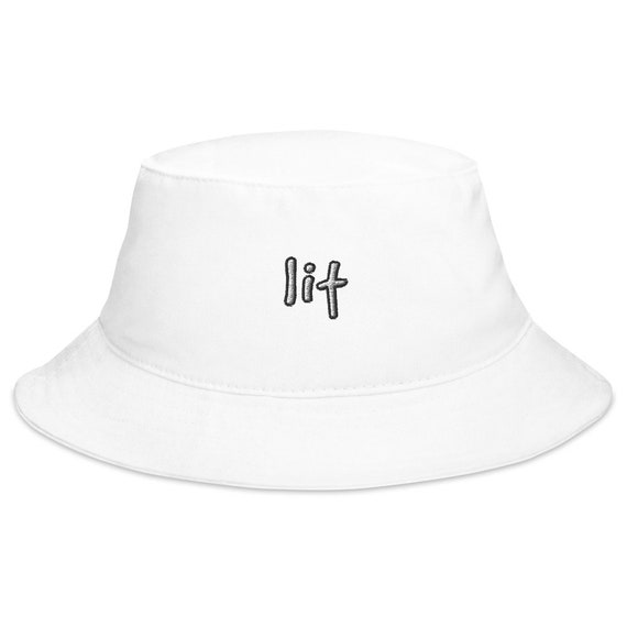 Bucket Hat - Lit | Embroidered to Order | 100% Cotton Twill Black White  Fishing Summer Hat for Men and Women
