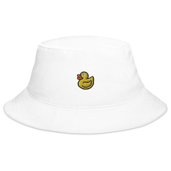Bucket Hat - Rubber Ducky | Embroidered to Order | 100% Cotton Twill Black  White Fishing Summer Hat for Men and Women